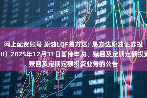 网上配资账号 原油LOF易方达: 易方达原油证券投资基金（QDII）2025年12月31日暂停申购、赎回及定期定额投资业务的公告